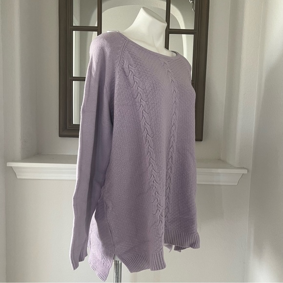 Red Crewneck Sweater Misty Lavender Pullover Plus Size XXL New with Tag - Picture 7 of 11